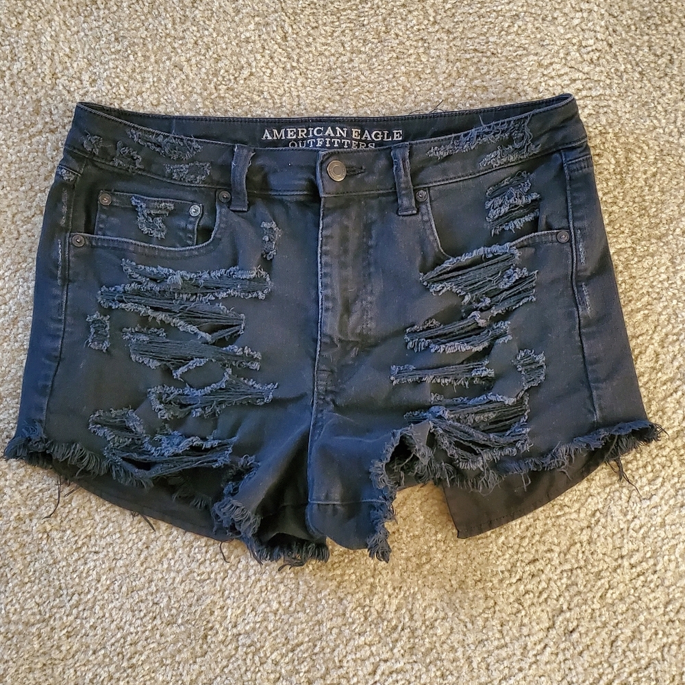 American Eagle Outfitters Distressed Black High Waist Women’s Shorts